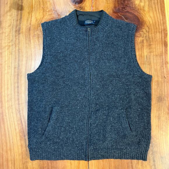 Pendleton Men's Wool Cardigan Sweater Vest Fleece Lined XXL 2XL Knit Zip Q3-15 - Picture 1 of 6